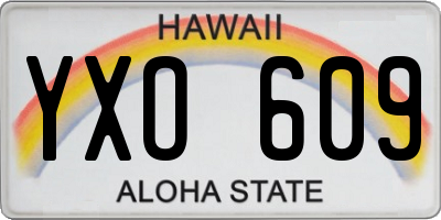 HI license plate YXO609