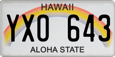HI license plate YXO643