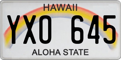 HI license plate YXO645