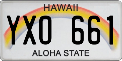 HI license plate YXO661
