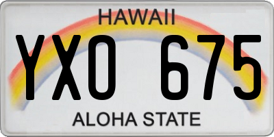 HI license plate YXO675