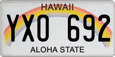 HI license plate YXO692