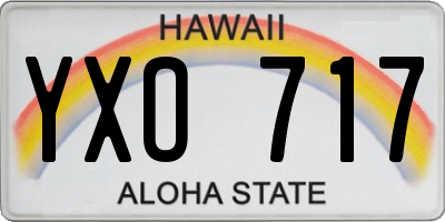 HI license plate YXO717
