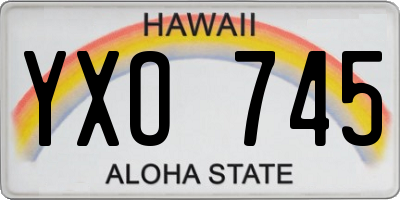 HI license plate YXO745