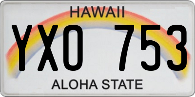 HI license plate YXO753