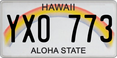 HI license plate YXO773