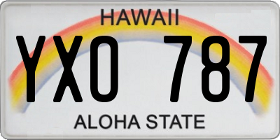 HI license plate YXO787