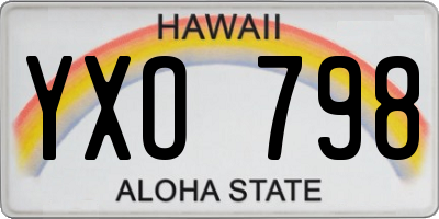 HI license plate YXO798