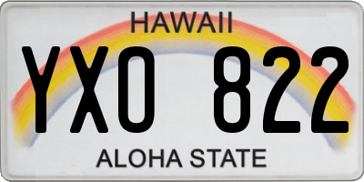 HI license plate YXO822