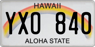 HI license plate YXO840