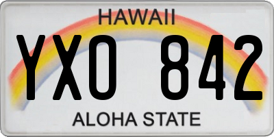 HI license plate YXO842
