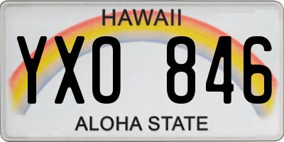 HI license plate YXO846