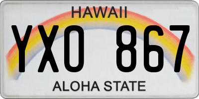 HI license plate YXO867