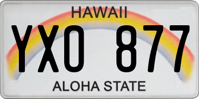 HI license plate YXO877