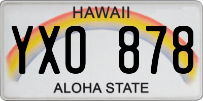 HI license plate YXO878