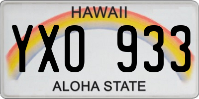 HI license plate YXO933