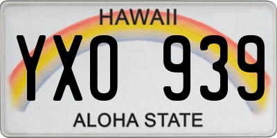 HI license plate YXO939