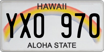 HI license plate YXO970
