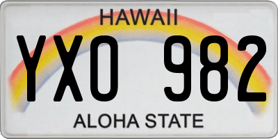 HI license plate YXO982