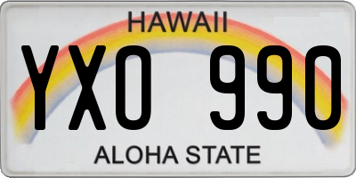 HI license plate YXO990