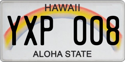 HI license plate YXP008