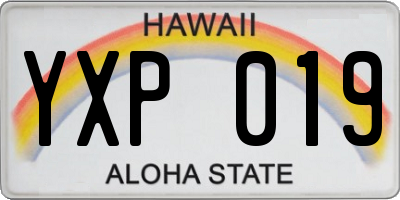 HI license plate YXP019