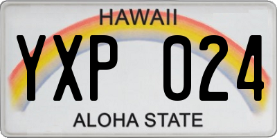 HI license plate YXP024