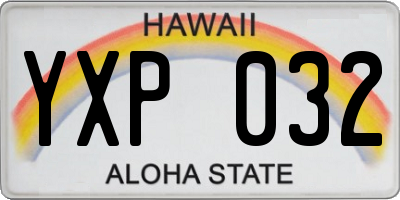 HI license plate YXP032