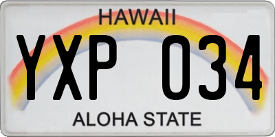 HI license plate YXP034