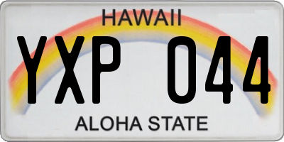 HI license plate YXP044
