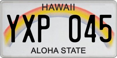 HI license plate YXP045