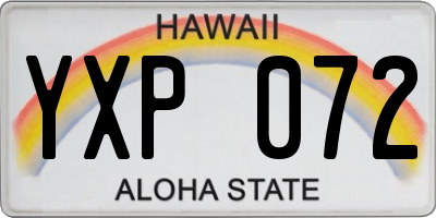 HI license plate YXP072