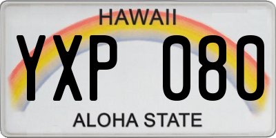 HI license plate YXP080