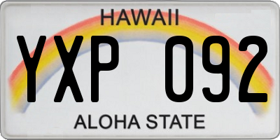 HI license plate YXP092