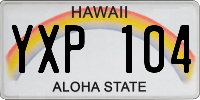 HI license plate YXP104