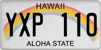 HI license plate YXP110