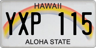 HI license plate YXP115