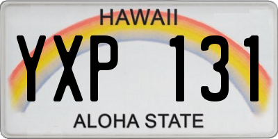 HI license plate YXP131