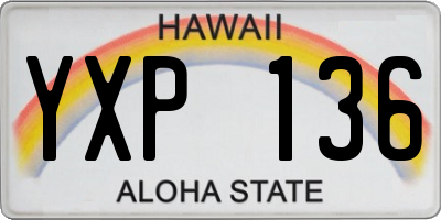 HI license plate YXP136