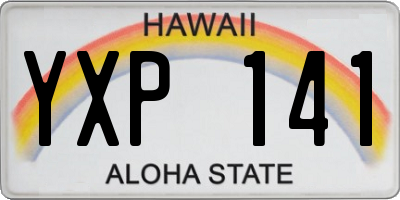 HI license plate YXP141