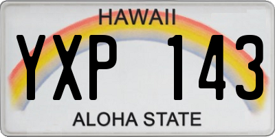 HI license plate YXP143
