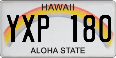HI license plate YXP180