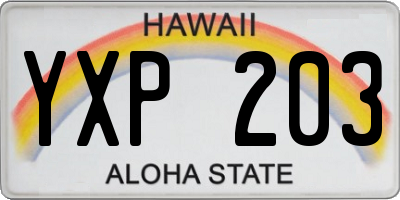 HI license plate YXP203