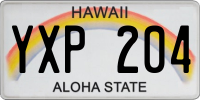 HI license plate YXP204