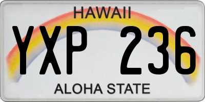 HI license plate YXP236