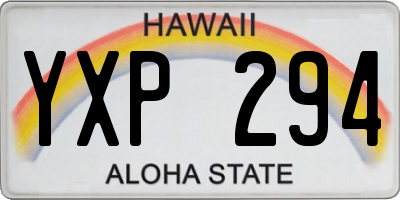 HI license plate YXP294
