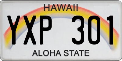 HI license plate YXP301