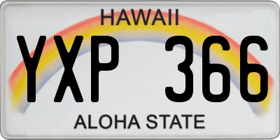 HI license plate YXP366