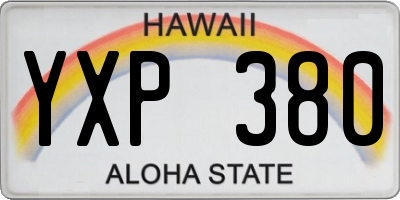 HI license plate YXP380