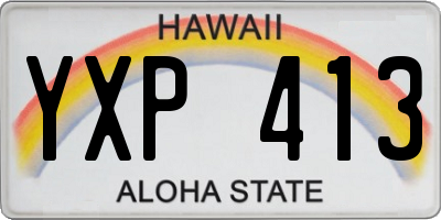 HI license plate YXP413